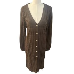 Maple & Cliff Square Knit Long Cardigan Dress – Espresso – 4X – NWT